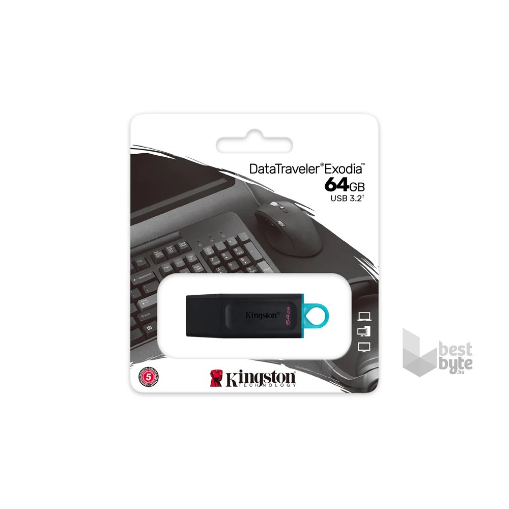 Kingston 64GB USB3.2 DataTraveler Exodia (DTX/64GB) Flash Drive