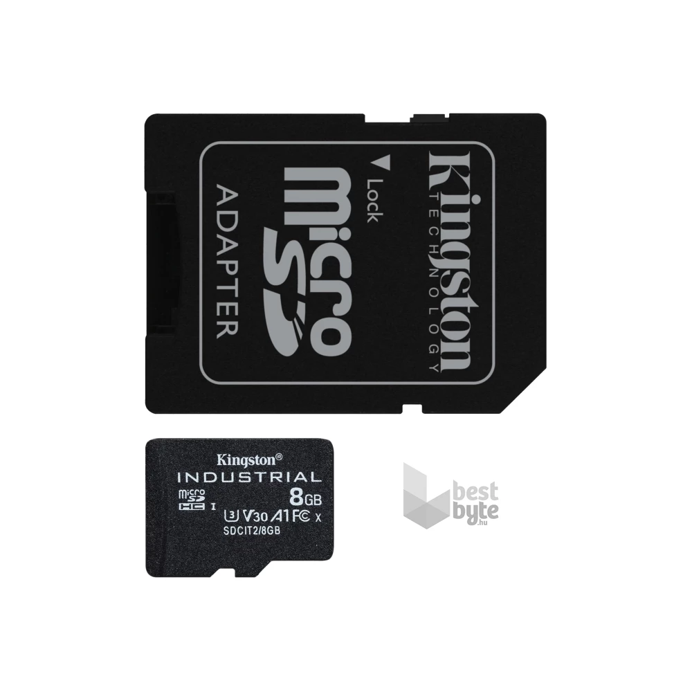 Kingston 8GB SD micro Industrial (SDHC Class 10 A1) (SDCIT2/8GB) memóriakártya + olvasó