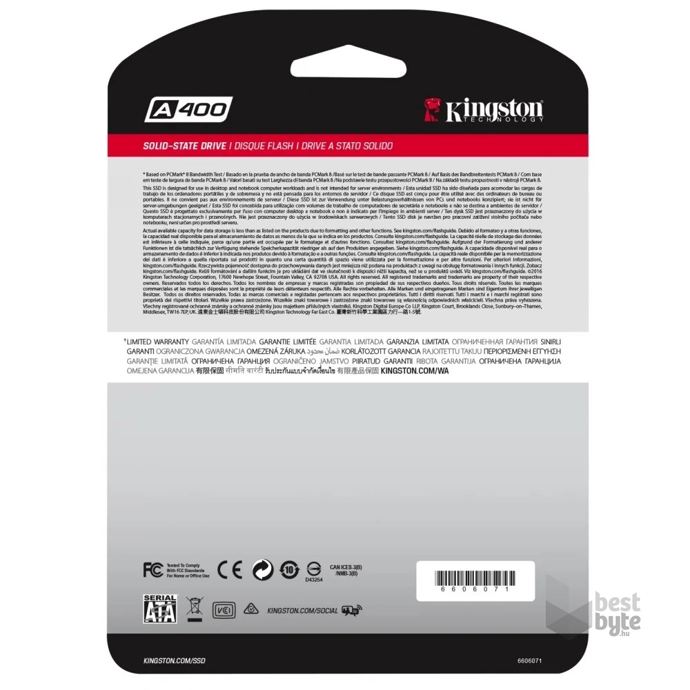 Kingston A400 480GB SATA3 2,5" 7mm (SA400S37/480G) SSD