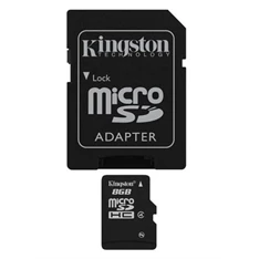 Kingston 8GB SD micro (SDHC Class 4) (SDC4/8GB) memóriakártya adapterrel
