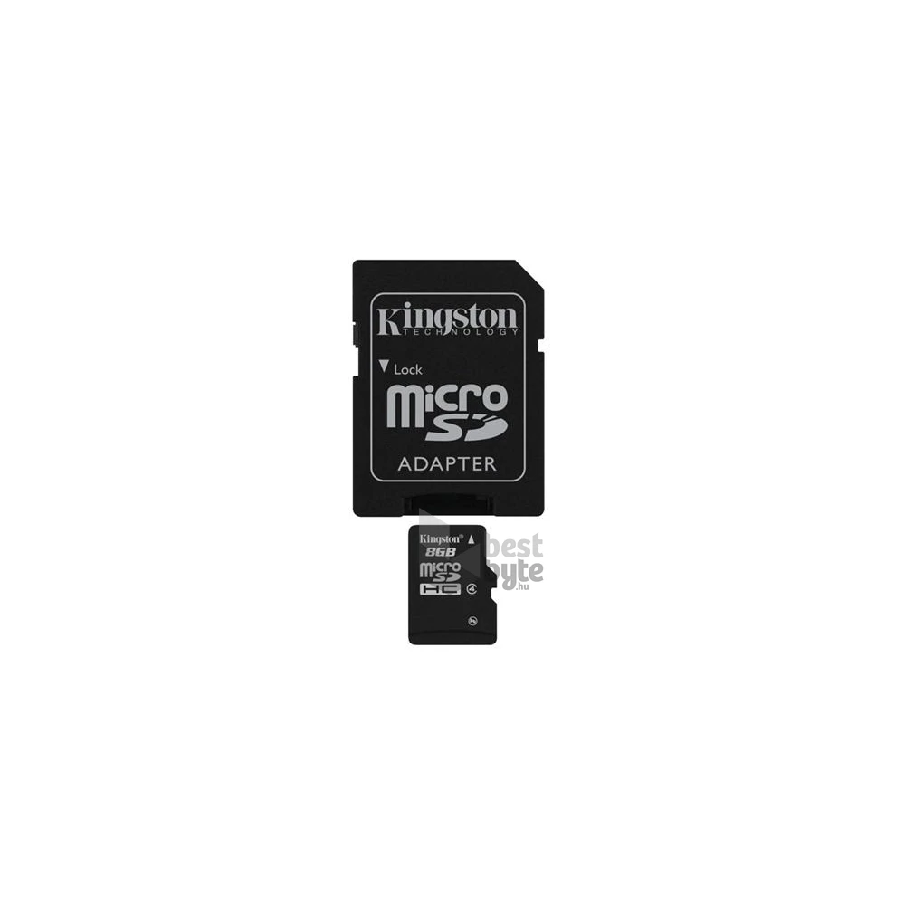 Kingston 8GB SD micro (SDHC Class 4) (SDC4/8GB) memóriakártya adapterrel