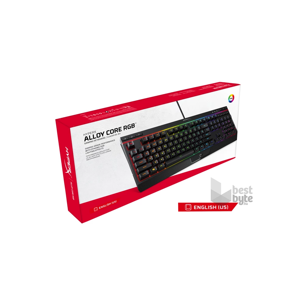 Kingston HyperX Alloy Core US RGB világító gamer billentyűzet
