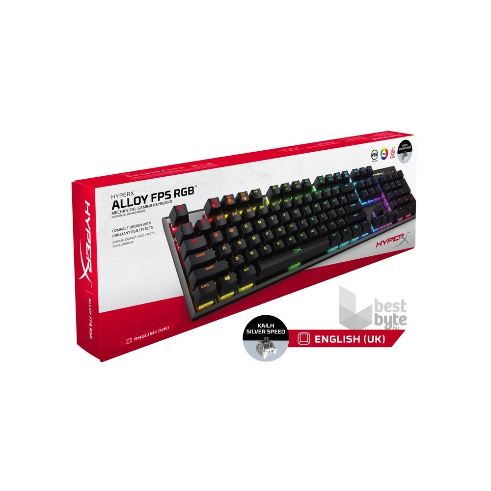 Kingston HyperX Alloy FPS (Kailh Silver Speed) UK RGB világító mechanikus gamer billentyűzet
