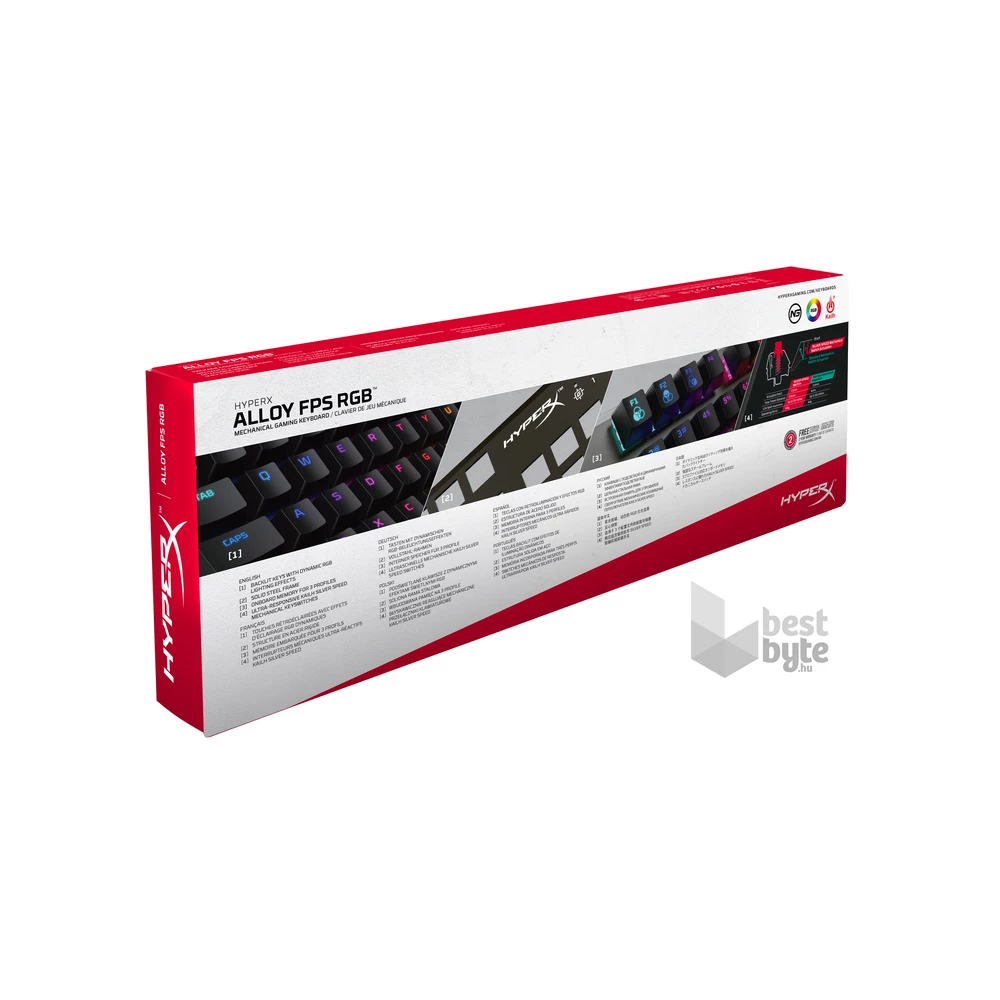Kingston HyperX Alloy FPS (Kailh Silver Speed) UK RGB világító mechanikus gamer billentyűzet