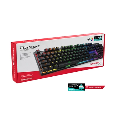 Kingston HyperX Alloy Origins (AQUA switches) US világító gamer billentyűzet