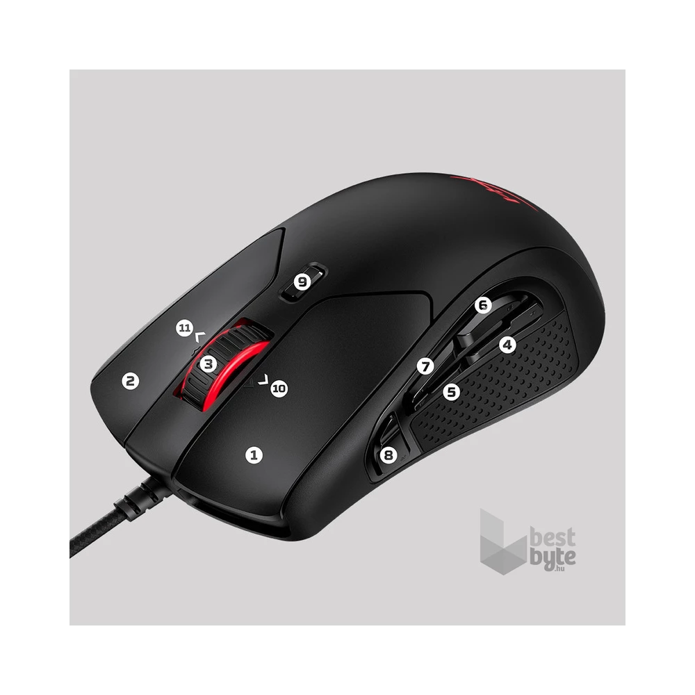 Kingston HyperX Pulsefire Raid fekete gamer egér