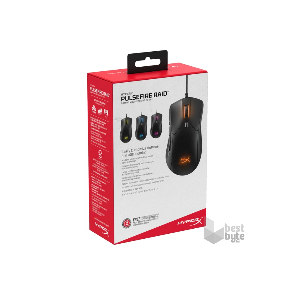 Kingston HyperX Pulsefire Raid fekete gamer egér