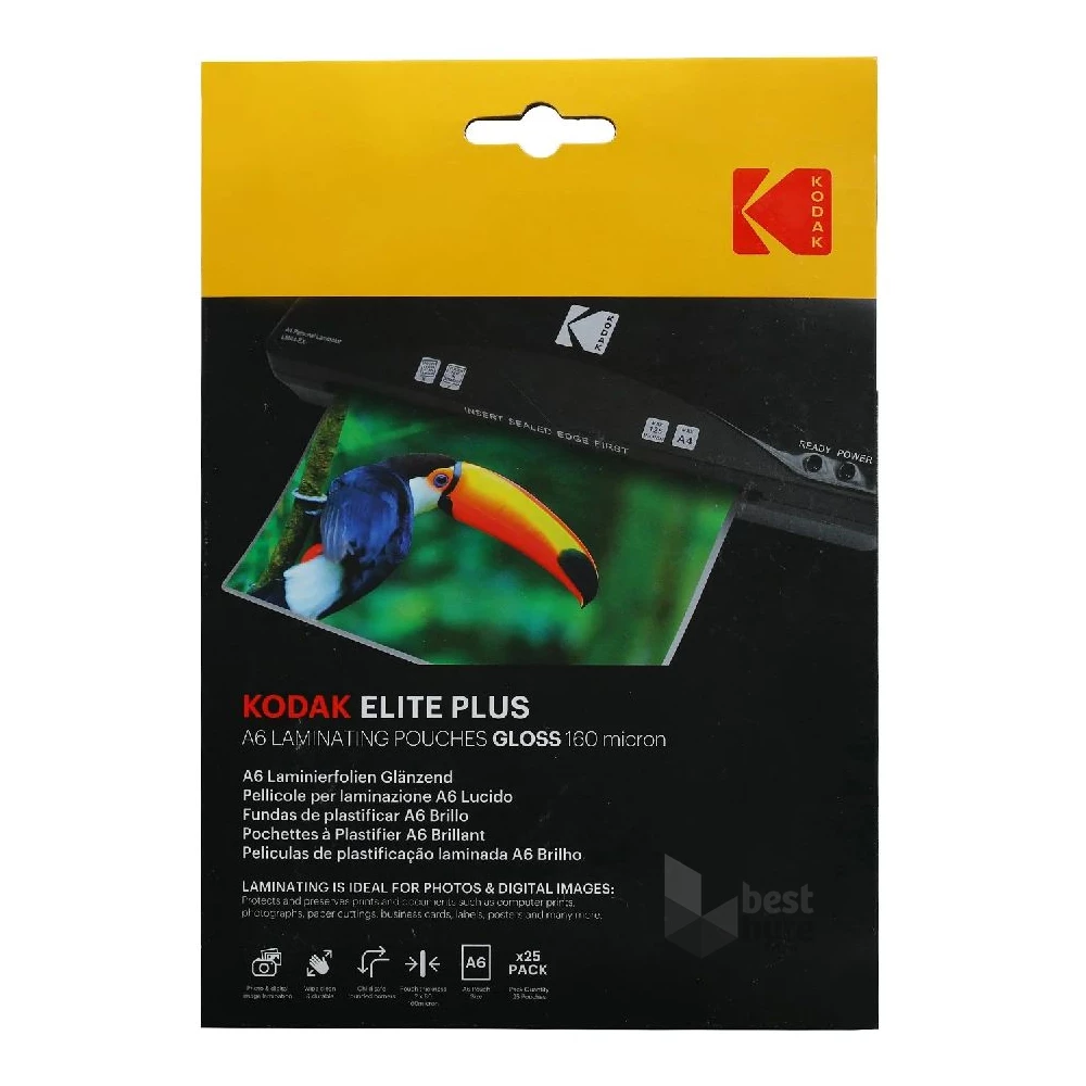 Kodak A6, 160 micron, fényes, 25 db/csomag lamináló fólia