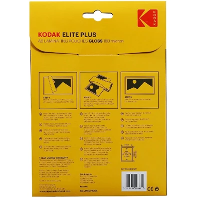 Kodak A6, 160 micron, fényes, 25 db/csomag lamináló fólia