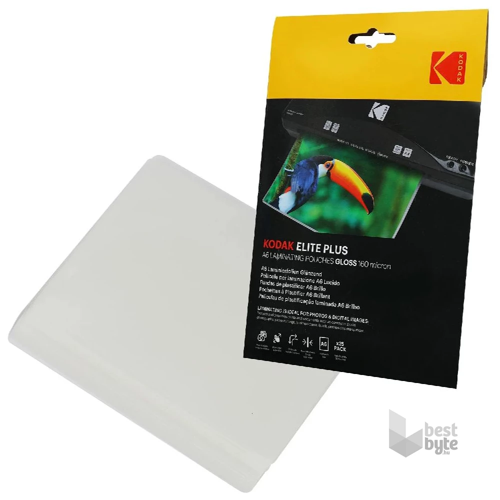 Kodak A6, 160 micron, fényes, 25 db/csomag lamináló fólia