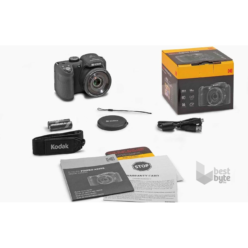 Kodak Pixpro AZ255 digitális fekete fényképezőgép