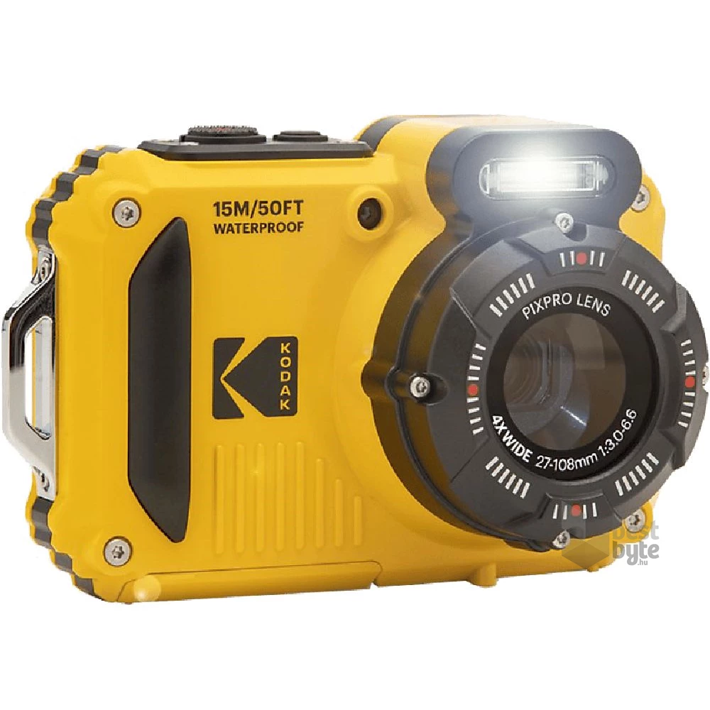 Kodak Pixpro WPZ2 vízálló/porálló/ütésálló sárga digitális fényképezőgép