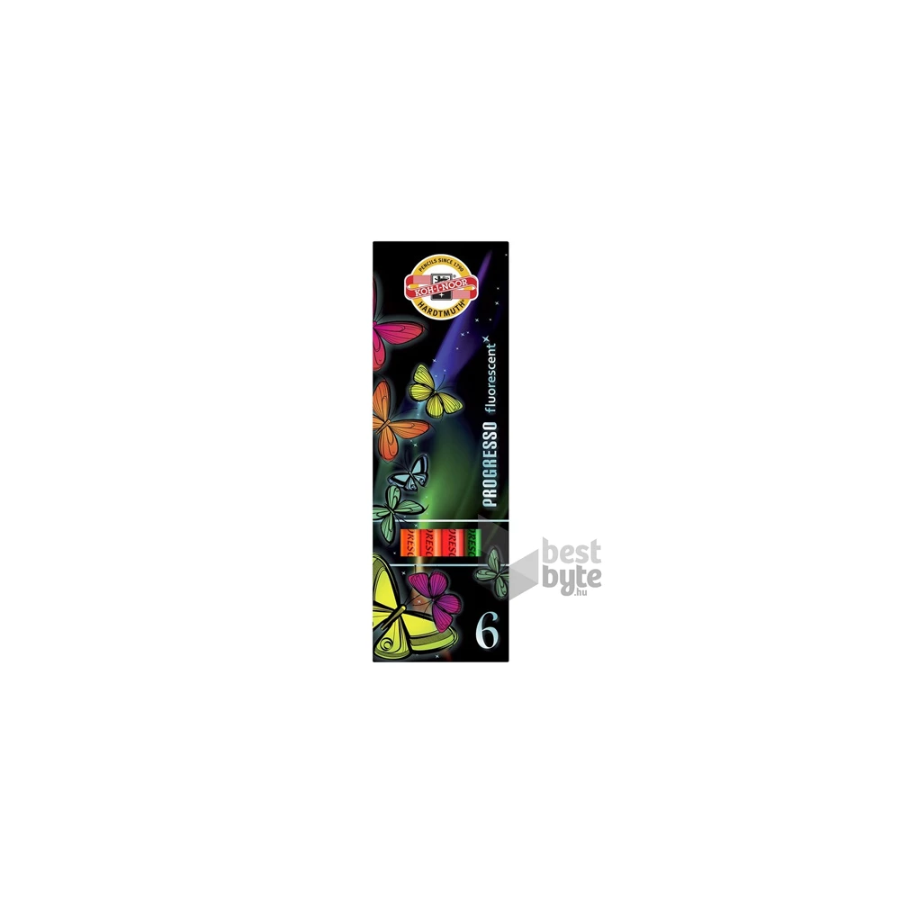 Koh-I-Noor 8741 Progresso Neon henger alakú 6db-os színes ceruza készlet