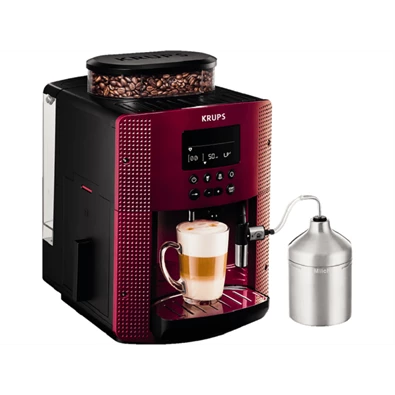 Krups EA816570 Essential tejtartóval piros automata espresszo kávéfőző