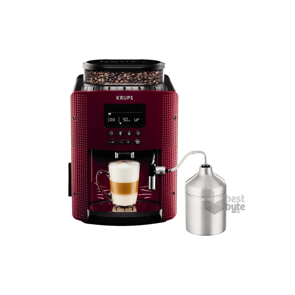 Krups EA816570 Essential tejtartóval piros automata espresszo kávéfőző