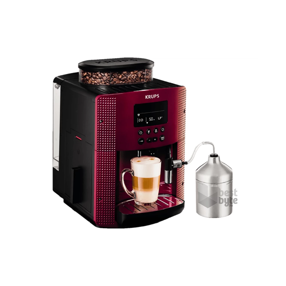 Krups EA816570 Essential tejtartóval piros automata espresszo kávéfőző