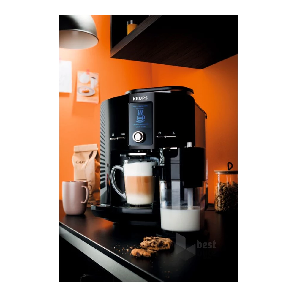Krups EA829810 Latt`Espresso tejtartállyal fekete automata kávéfőző