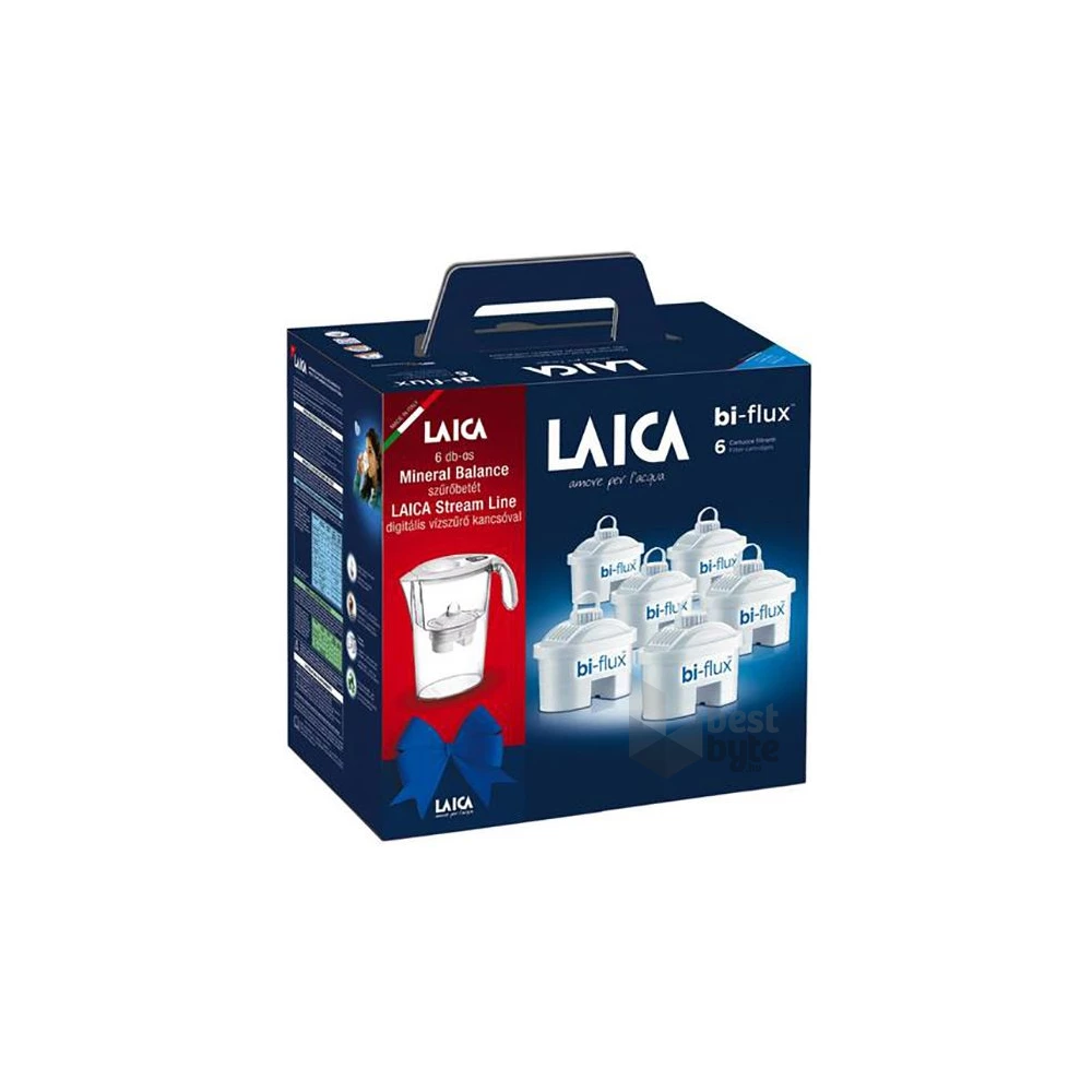 LAICA 6 db-os mineral balance szűrőbetét Laica StreamLine digitális vízszűrő kancsóval ajándékszett