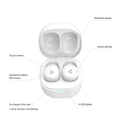 LAMAX Dots2 Touch TWS bluetooth fehér fülhallgató
