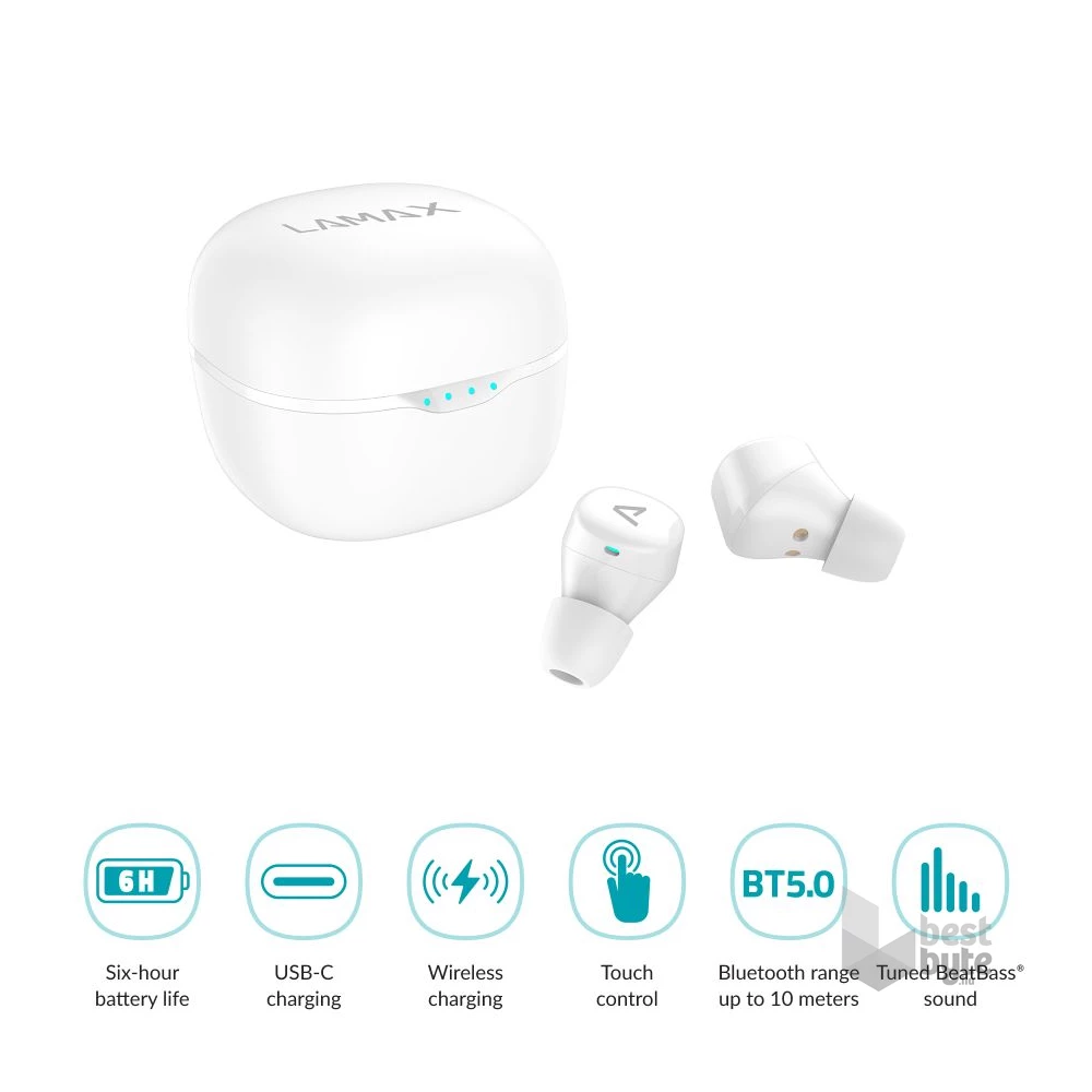 LAMAX Dots2 Touch TWS bluetooth fehér fülhallgató