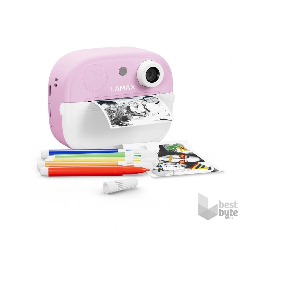Lamax InstaKid2 Play - pink hőpapíros rózsaszín gyerek fényképezőgép