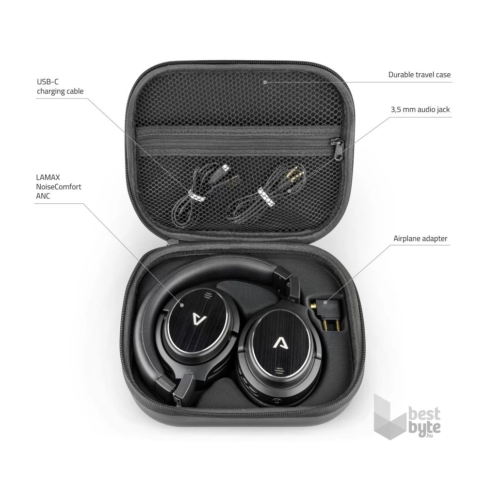 LAMAX NoiseComfort ANC BT 5.0 vezeték nélküli fejhallgató