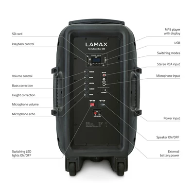 LAMAX PartyBoomBox500 bluetooth hangszóró