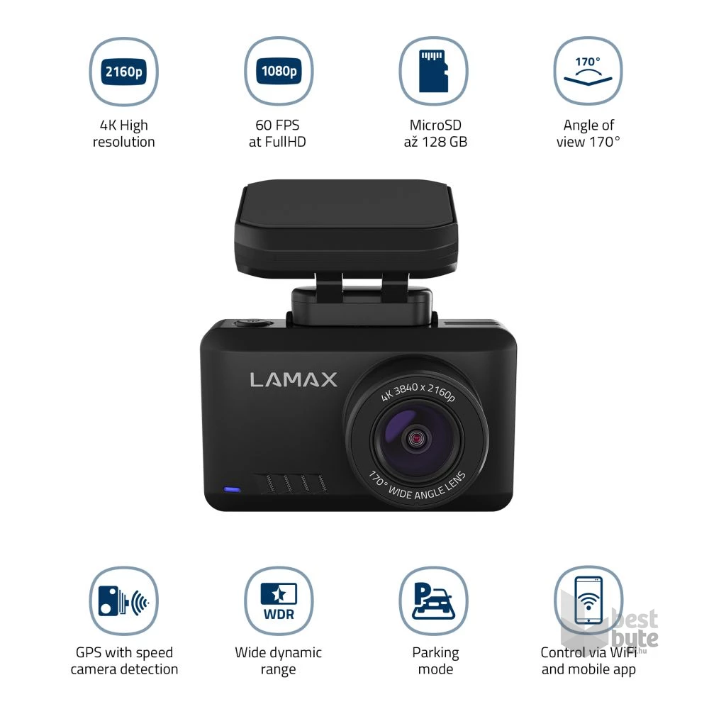 LAMAX T10 4K GPS autós menetrögzítő kamera