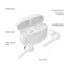 LAMAX Trims1 TWS bluetooth fehér fülhallgató