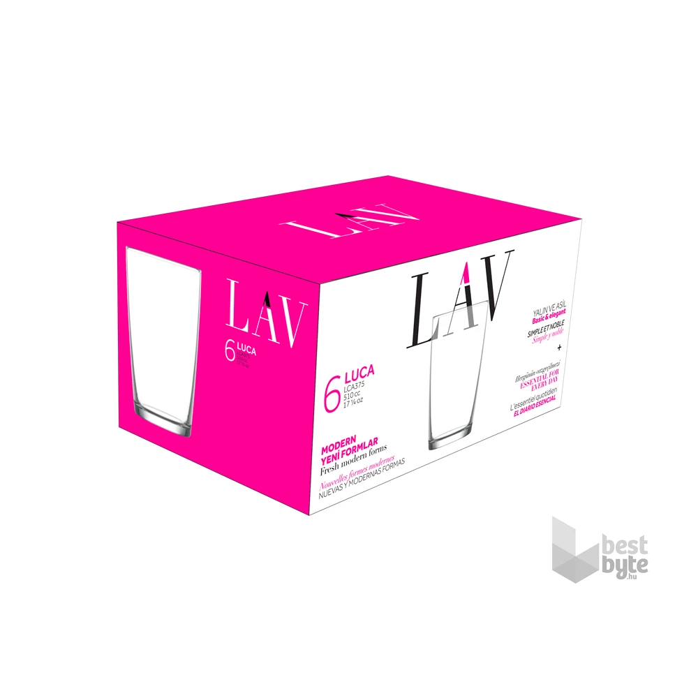 LAV Luca Long Drink 510ml koktélos pohár szett 6 darabos LV-LCA375F