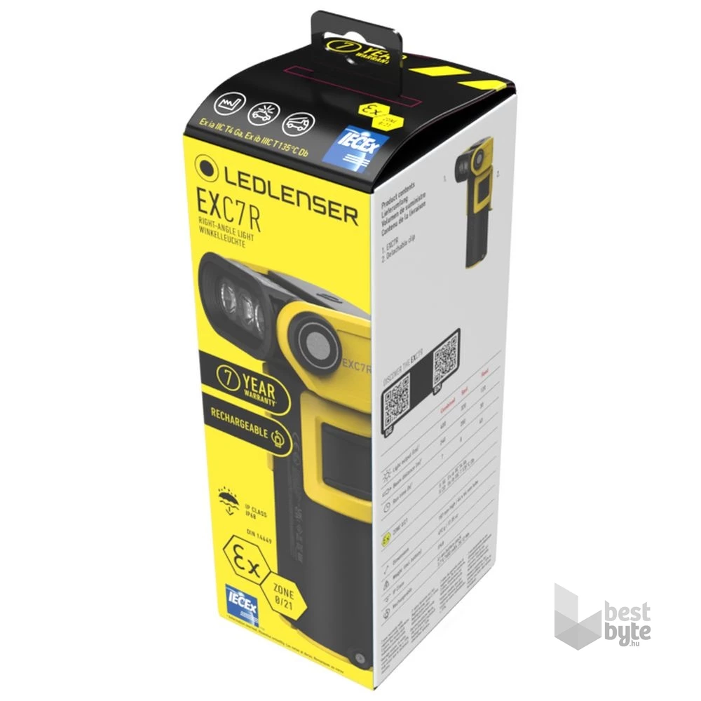 LEDLENSER EXC7R 400lm/240m, Li-ion, 0/21 tölthető robbanásbiztos pipalámpa