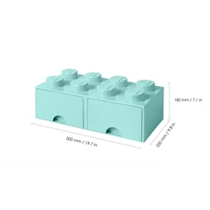 LEGO Fiókos tárolódoboz 2x4, Aqua
