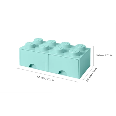 LEGO Fiókos tárolódoboz 2x4, Aqua