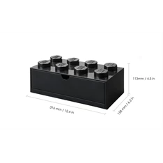 LEGO Fiókos tárolódoboz 2x4,kicsi, fekete