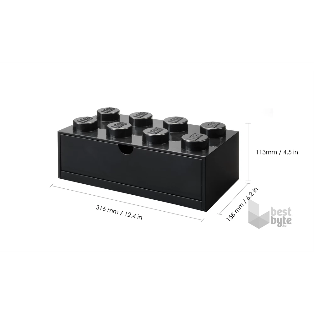 LEGO Fiókos tárolódoboz 2x4,kicsi, fekete
