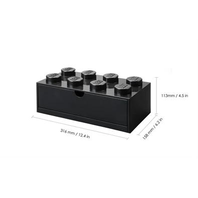 LEGO Fiókos tárolódoboz 2x4,kicsi, fekete