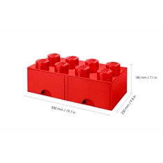 LEGO Fiókos tárolódoboz 2x4, piros