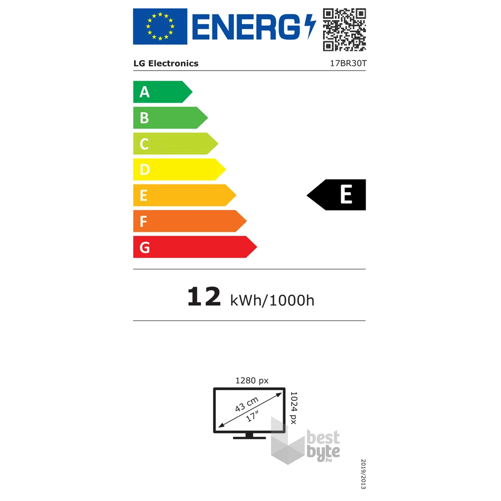 LG 17" 17BR30T-B SXGA TN VGA/USB fekete érintőképernyős monitor