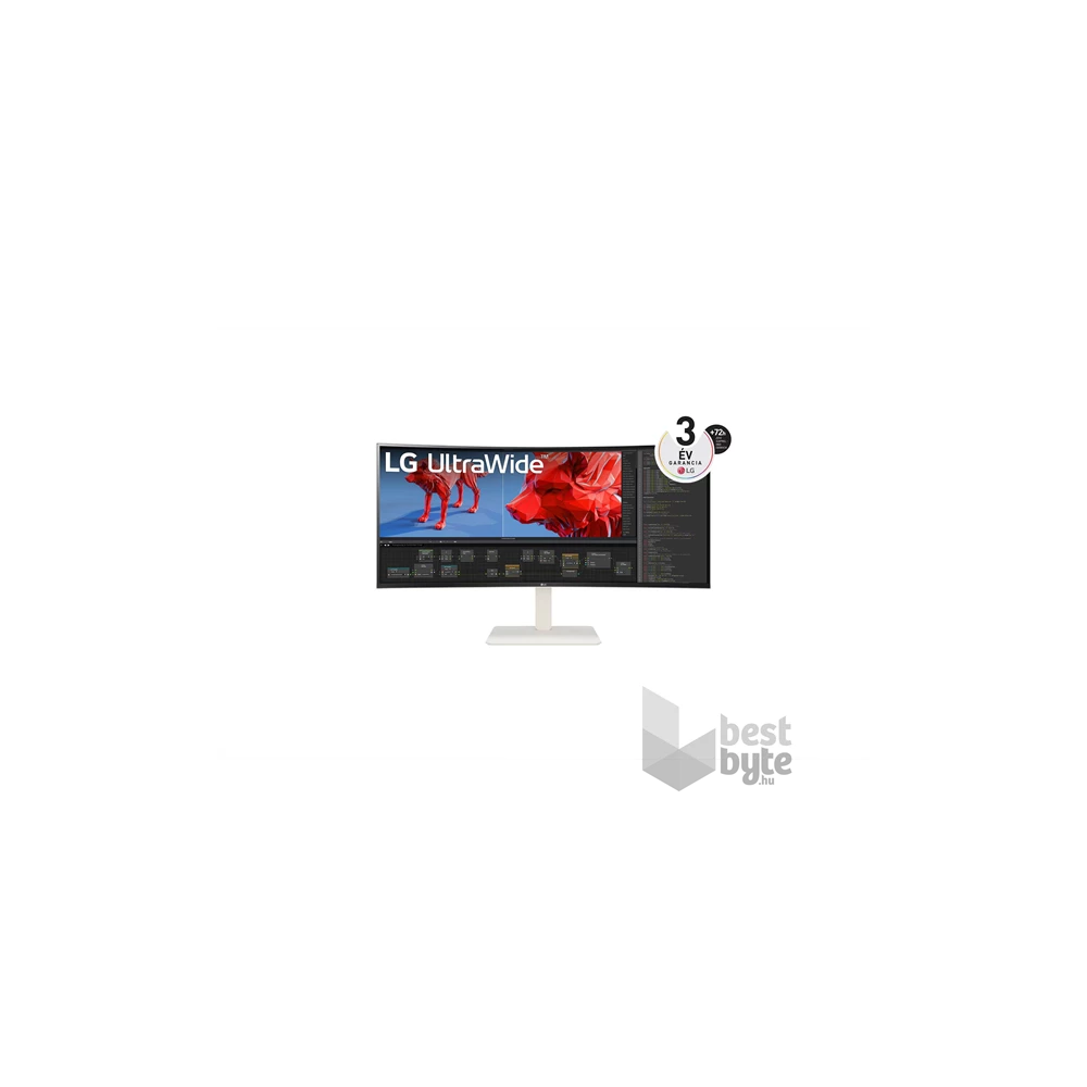 LG 37,5" 38WR85QC-W WQHD+ IPS 144Hz HDMI/DP/USB-C/USB/RJ45 ívelt monitor
