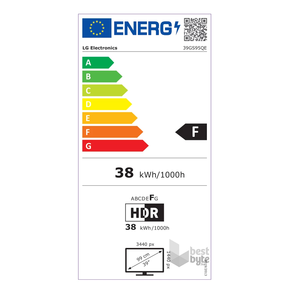 LG 39" 39GS95QE-B Ultragear UWQHD 240Hz HDMI/DP ívelt OLED gamer monitor