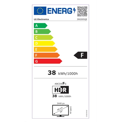 LG 39" 39GS95QE-B Ultragear UWQHD 240Hz HDMI/DP ívelt OLED gamer monitor