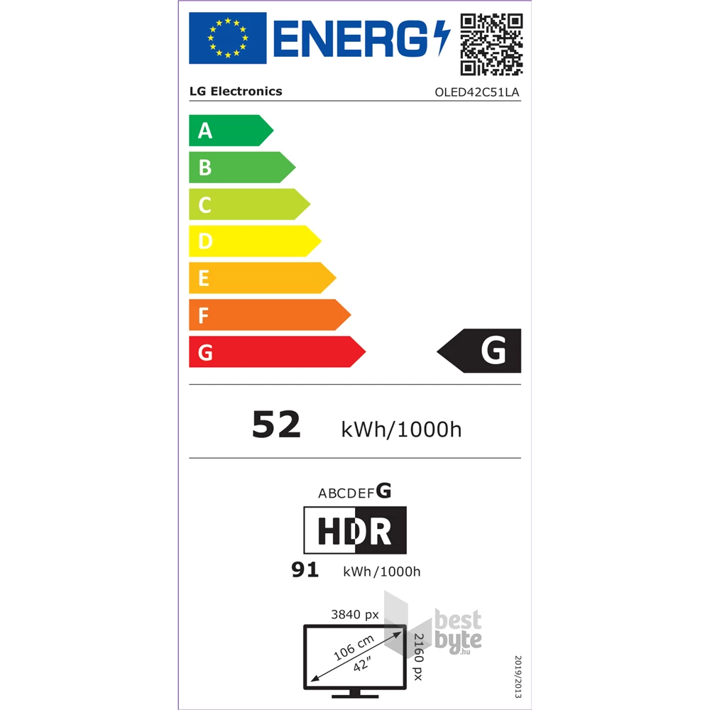 LG 42" OLED42C51LA 4K UHD AI Smart Gamer OLED evo TV