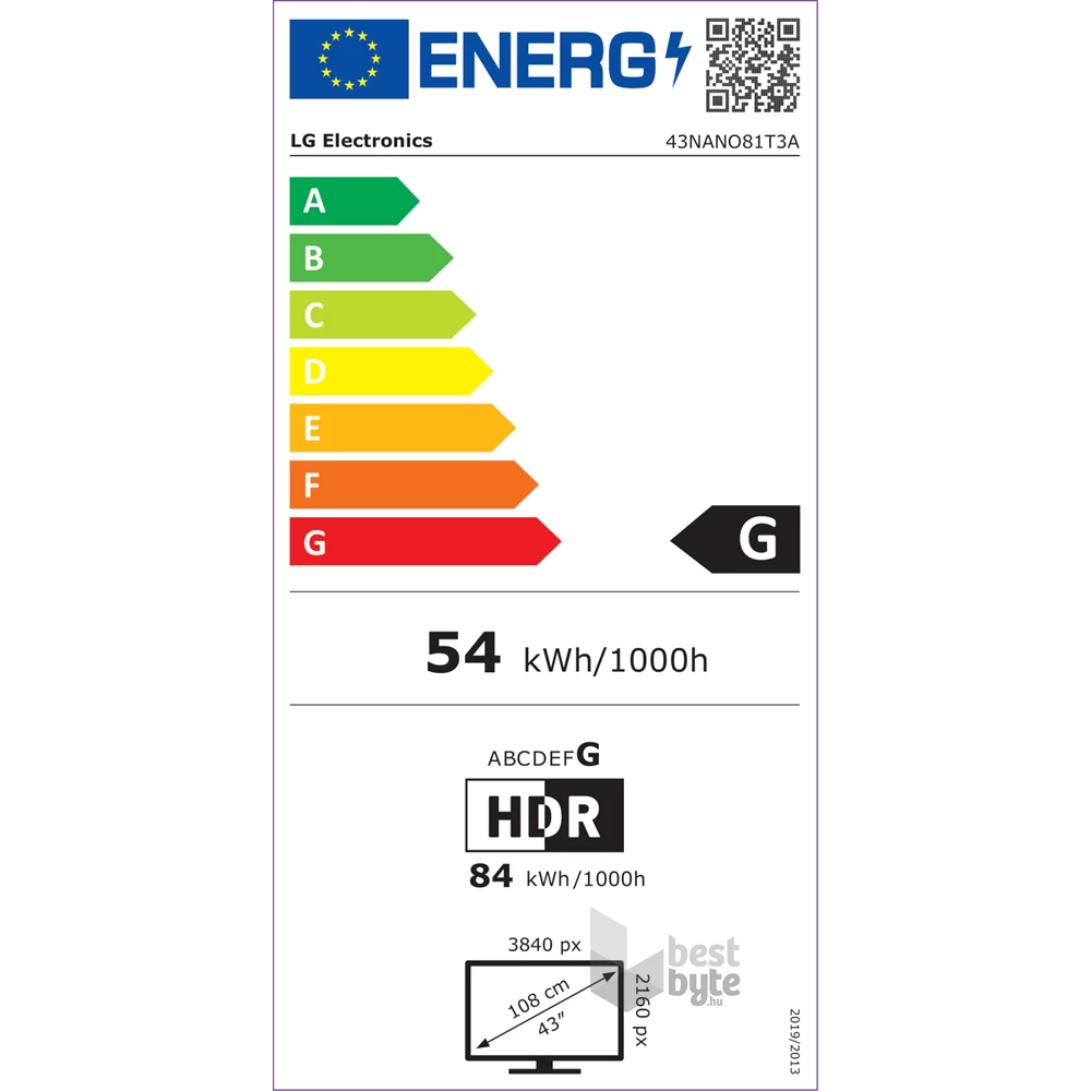 LG 43" 43NANO81T3A 4K UHD HDR Smart NanoCell TV (Újracsomagolt)