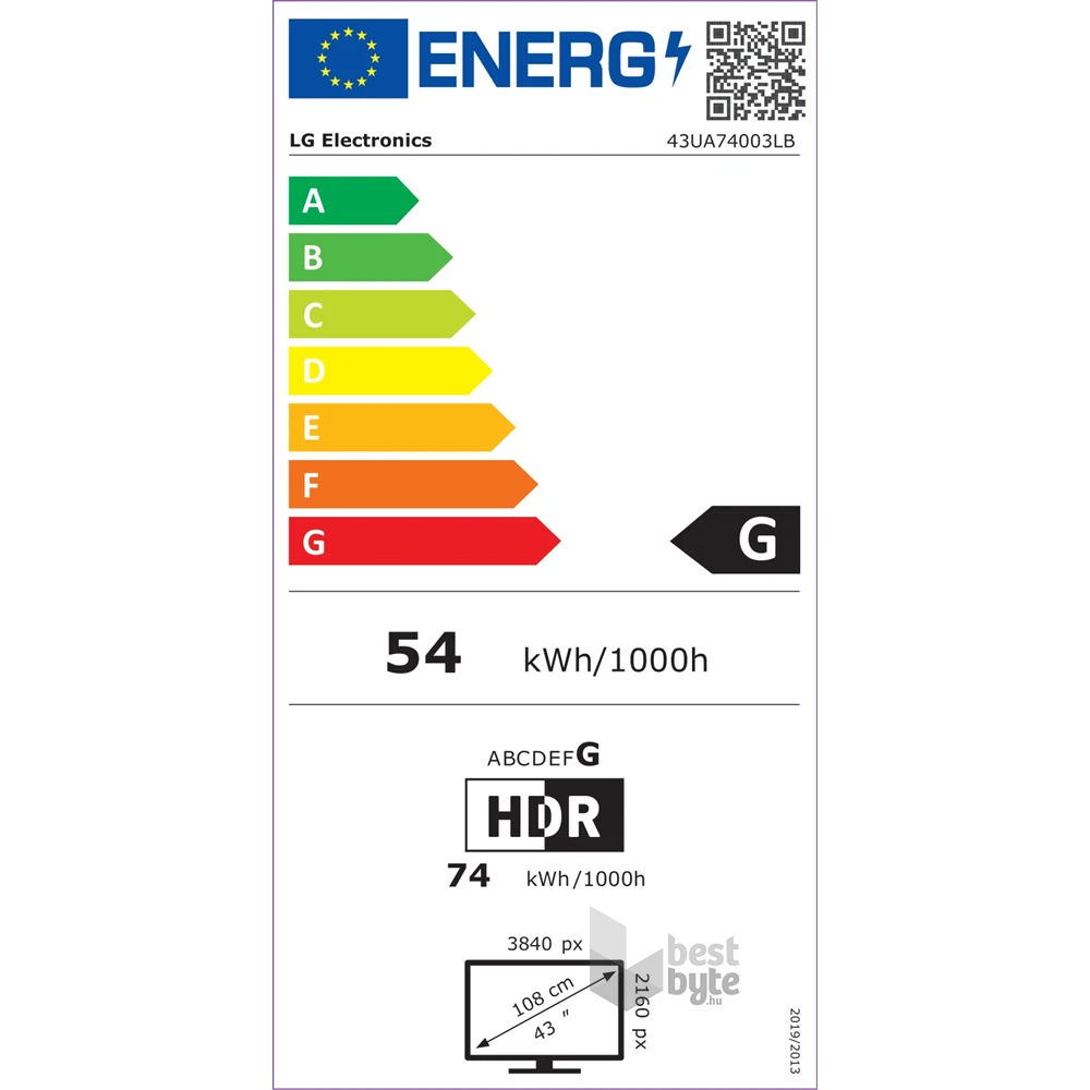 LG 43" 43UA74003LB 4K UHD AI Smart TV (Újracsomagolt)