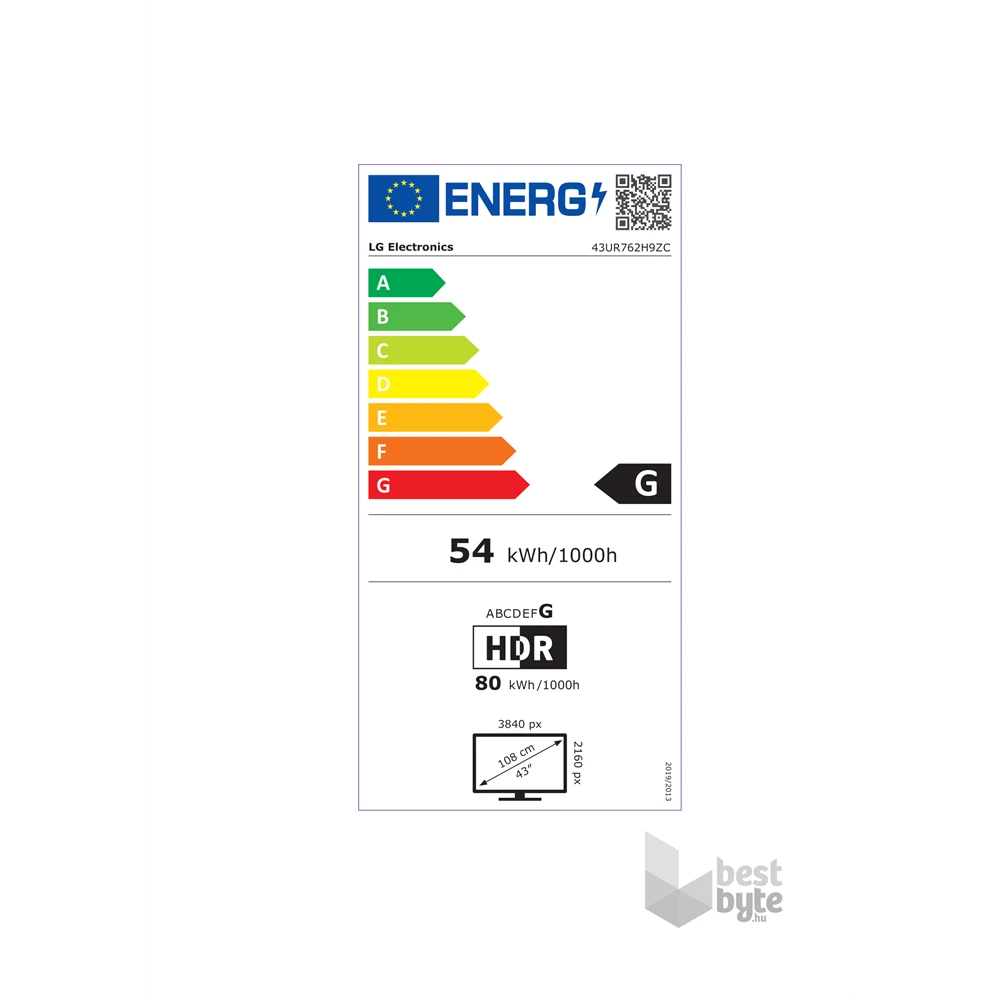 LG 43" 43UR762H9ZC 4K UHD Smart Hotel TV (Újszerű)