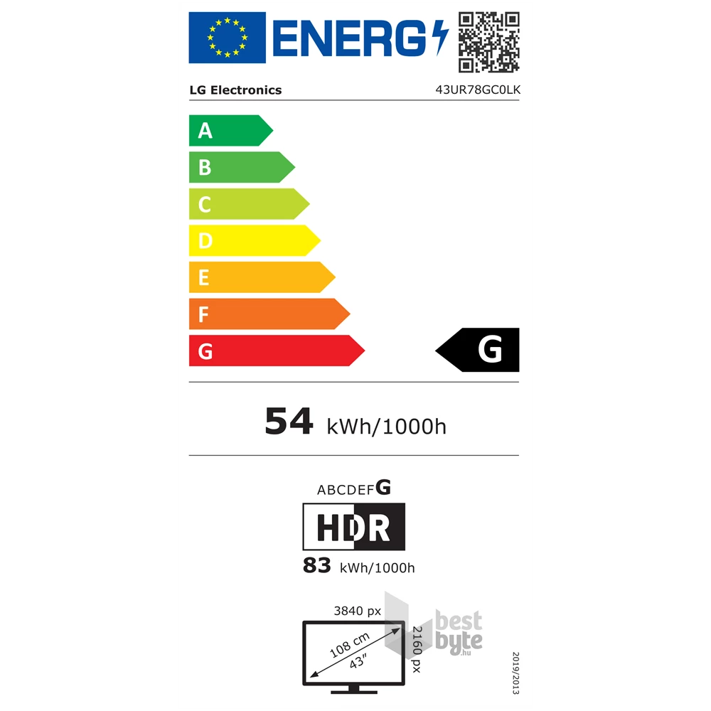 LG 43" 43UR78GC0LK 4K UHD Smart LED TV (Újracsomagolt)