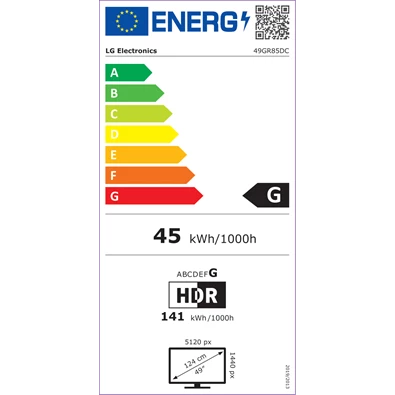 LG 49" 49GR85DC 5120x1440 VA 240Hz HDMI/DP/USB ívelt gamer monitor