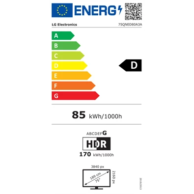 LG 75" 75QNED80A3A 4K UHD AI Smart QNED TV
