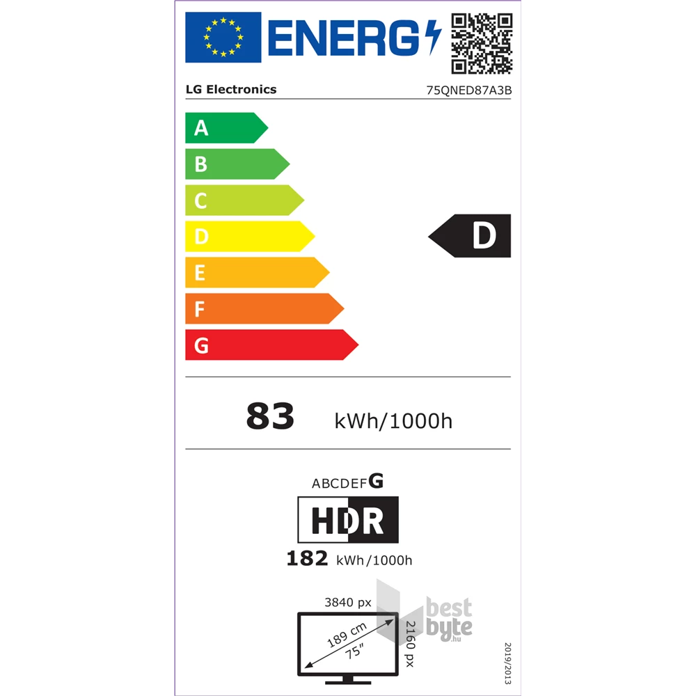 LG 75" 75QNED87A3B 4K UHD AI Smart QNED evo MiniLED TV