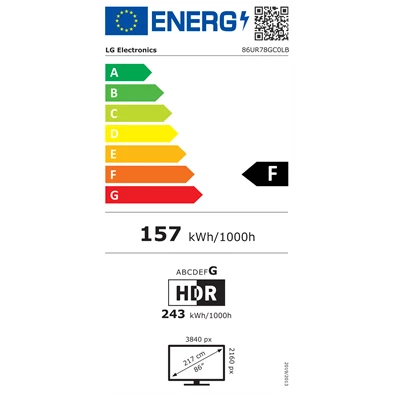 LG 86" 86UR78GC0LB 4K UHD Smart LED TV (Újracsomagolt)